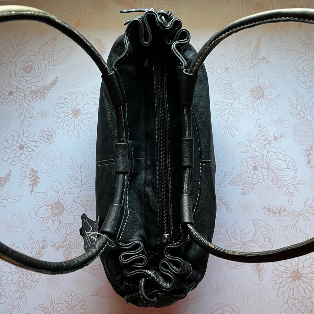VTG Y2K Vicen Black Leather Shoulder Bag NWT - Picture 6 of 13